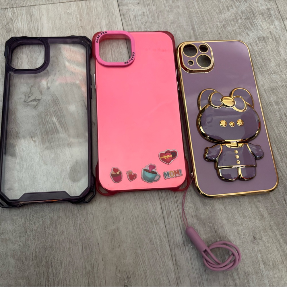 Pink and Purple iPhone 15 plus Phone Cases